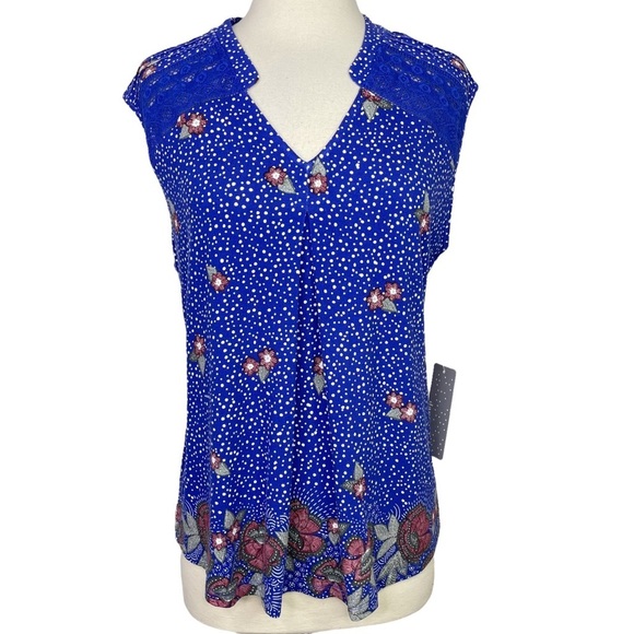 Stitch Fix l Daniel Rainn Caleena Pleated Shoulder Crochet Detail Knit Top, M - Picture 1 of 9